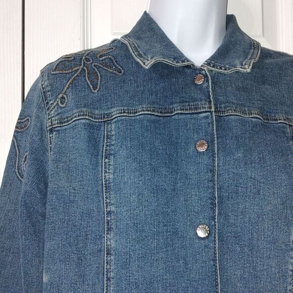 Vintage Carolina Blues snap down denim jean dress Sz XL - Picture 4 of 7